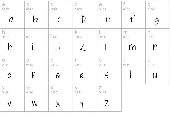 Joyful Juliana lowercase a-z preview