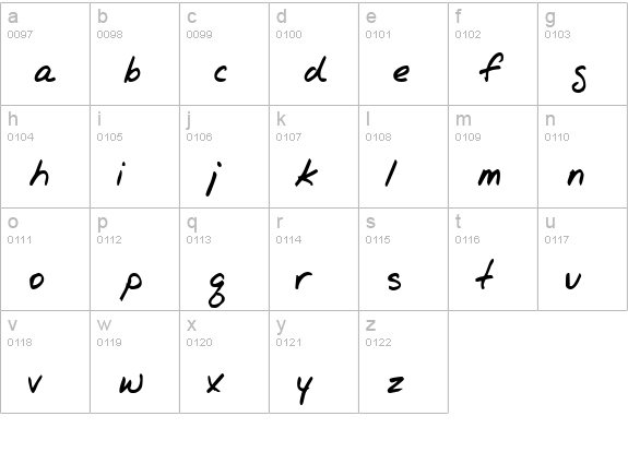 jr!hand lowercase a-z preview