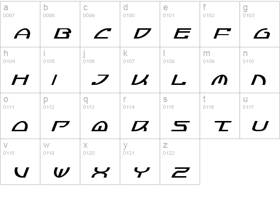Jumptroops Italic lowercase a-z preview