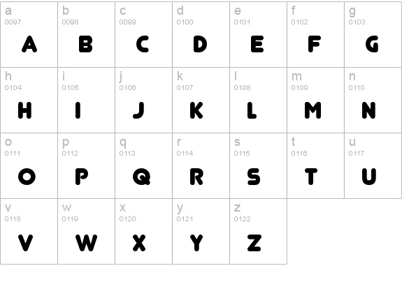 Junegull lowercase a-z preview