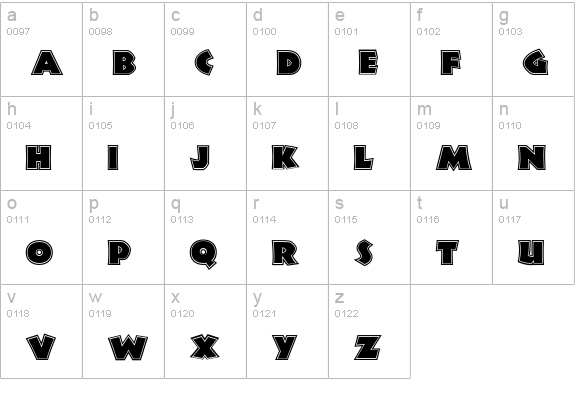 Jungle Fever Inline NF lowercase a-z preview