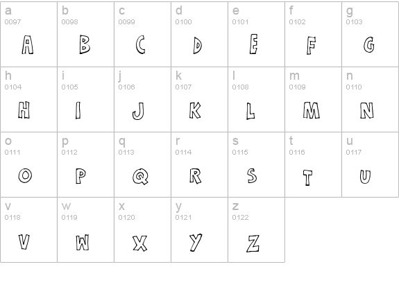Just a dream Hollow lowercase a-z preview