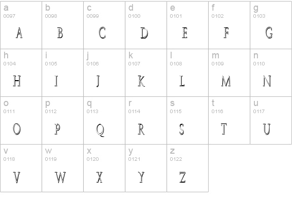 JW Brass lowercase a-z preview