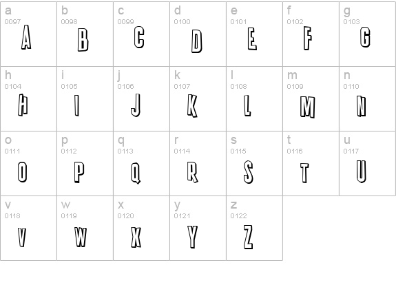 K.P. Duty Shadow JL lowercase a-z preview