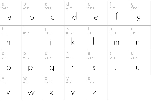 K791-Geometrical-Light-Regular lowercase a-z preview