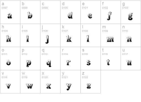Kabarett Decor DEMO Thin lowercase a-z preview