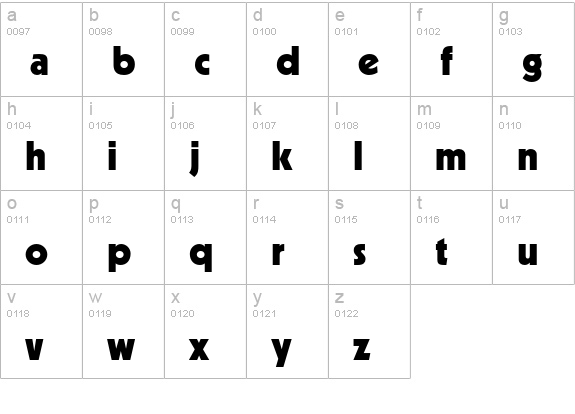 Kabel Black lowercase a-z preview