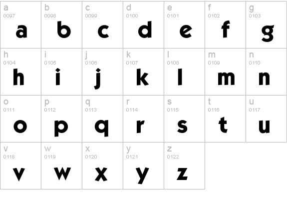 KabelBold lowercase a-z preview