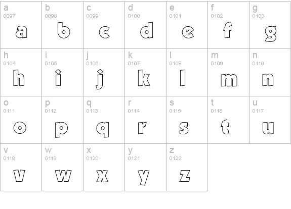 KabelOutline lowercase a-z preview