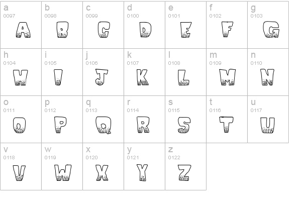KaBlooie lowercase a-z preview