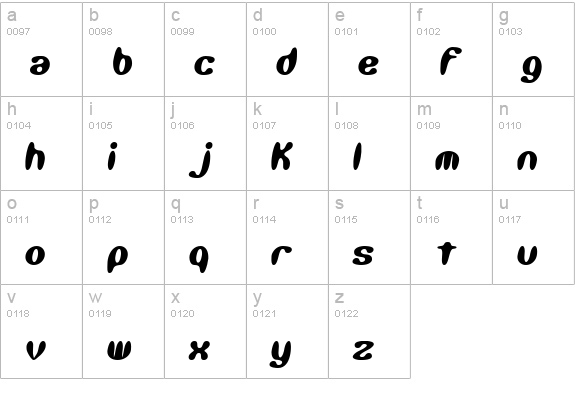 Kaliber Xtreme (BRK) lowercase a-z preview