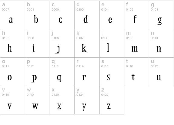 Kallamar lowercase a-z preview