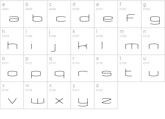 Kameleon Thin lowercase a-z preview