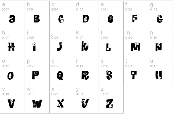 Kamille lowercase a-z preview