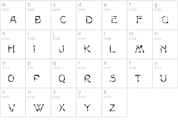 Kapriole lowercase a-z preview