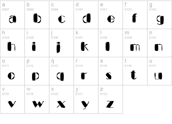 Kaptain Kurk lowercase a-z preview
