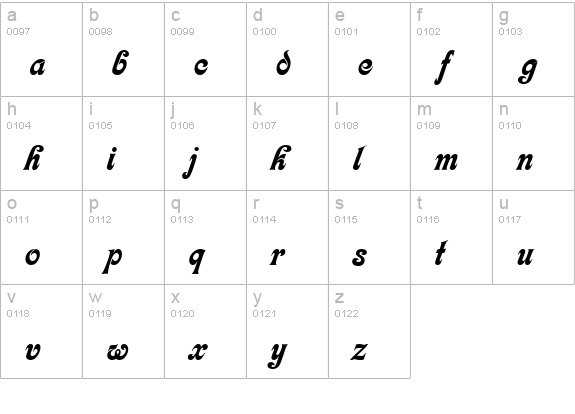 Karin-Regular lowercase a-z preview