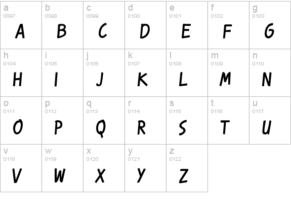 Karmatic Revolution lowercase a-z preview
