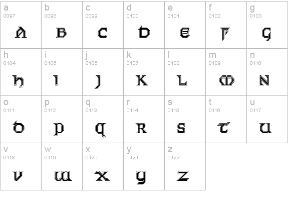 KarthagoInline lowercase a-z preview