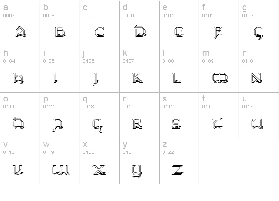 KarthagoShadow lowercase a-z preview
