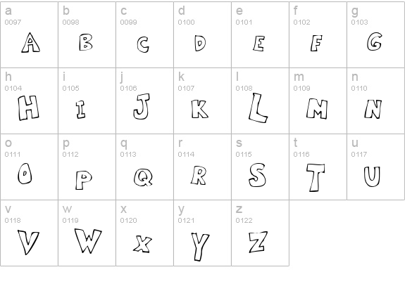 Kartoone lowercase a-z preview
