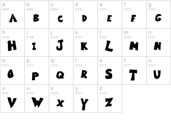 Kartoone Solid lowercase a-z preview