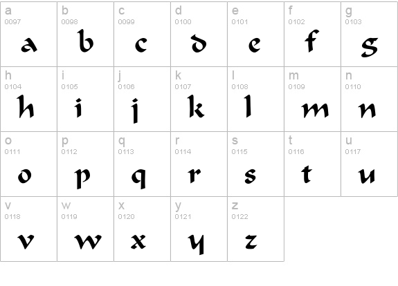 Kashmir lowercase a-z preview