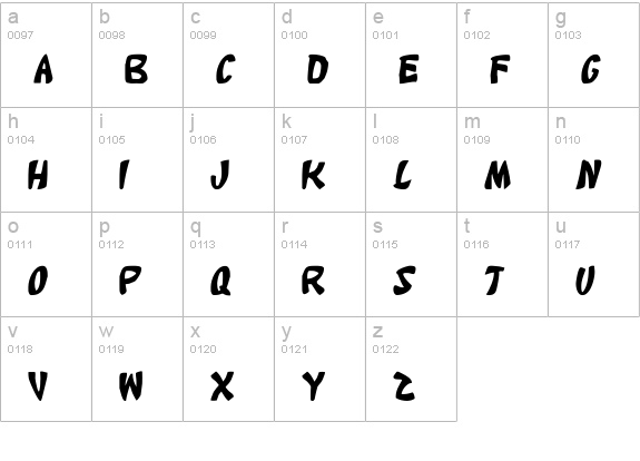 Katana lowercase a-z preview