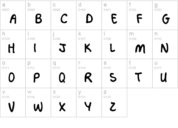 Katherine lowercase a-z preview