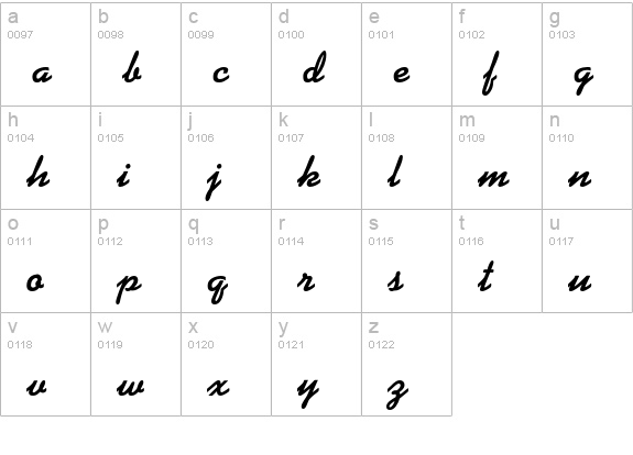 Kaufmann Bold lowercase a-z preview