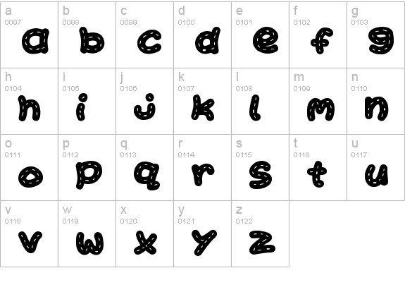 Kawai Stitch lowercase a-z preview
