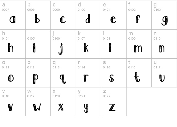 KBLimeLight lowercase a-z preview