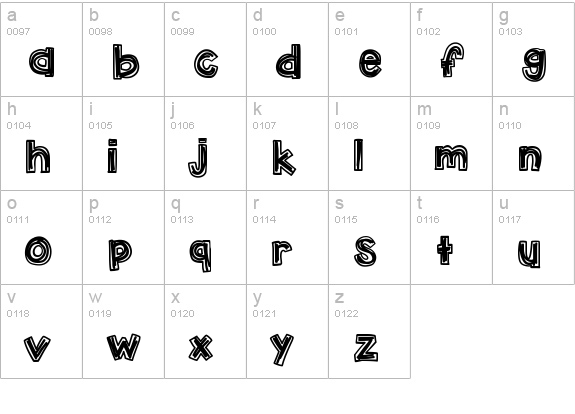 KBLuckyClover lowercase a-z preview