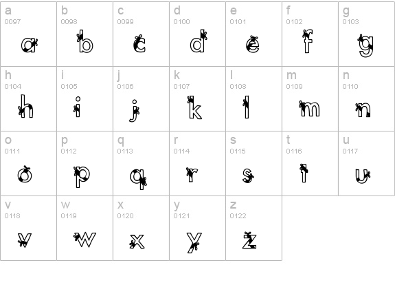 KBRibbonsAndBows lowercase a-z preview
