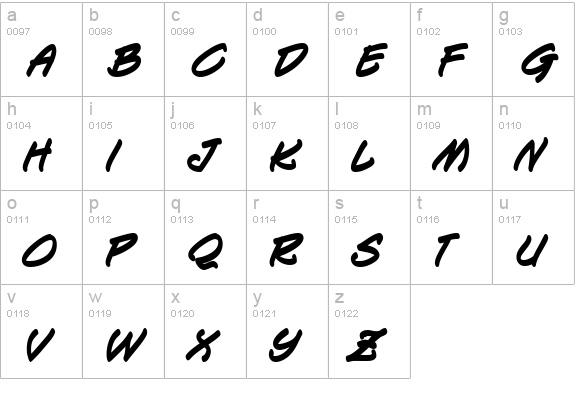 Keelhauled BB Bold lowercase a-z preview