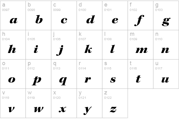 Kepler Std Black Extended Italic Subhead lowercase a-z preview