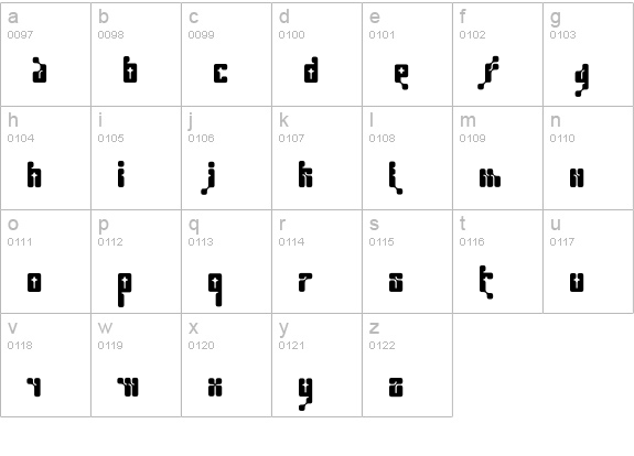 Kernfusion-Glam lowercase a-z preview