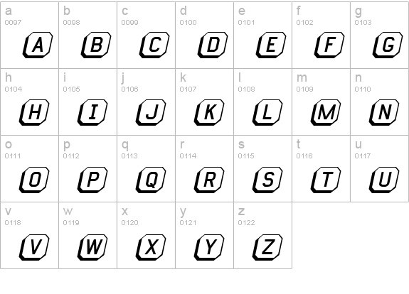 Keyboard Italic lowercase a-z preview