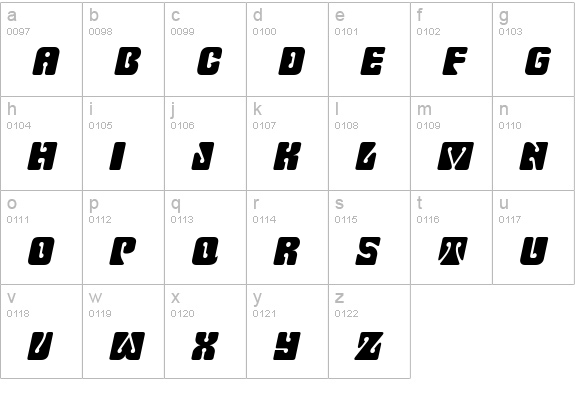 Keyhole Italic lowercase a-z preview