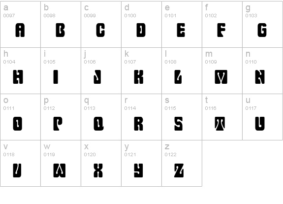 KeyholeCondensed Normal lowercase a-z preview
