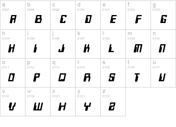 Keys Heavy Italic lowercase a-z preview