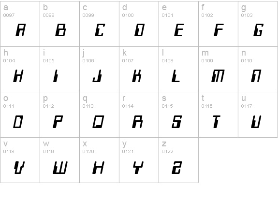 Keys Italic lowercase a-z preview