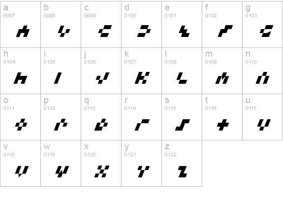 Keystone Italic lowercase a-z preview