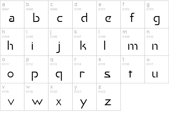 Khan Fill lowercase a-z preview