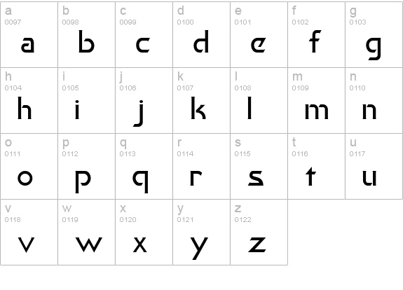 Khan Light lowercase a-z preview