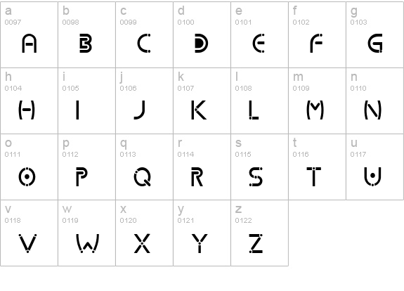 Kharnorric lowercase a-z preview