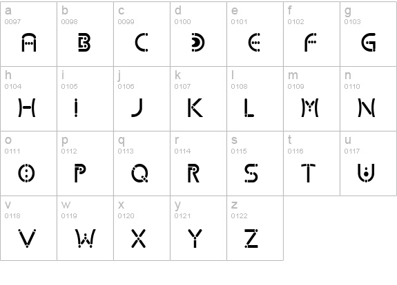 Kharnorric Royal lowercase a-z preview