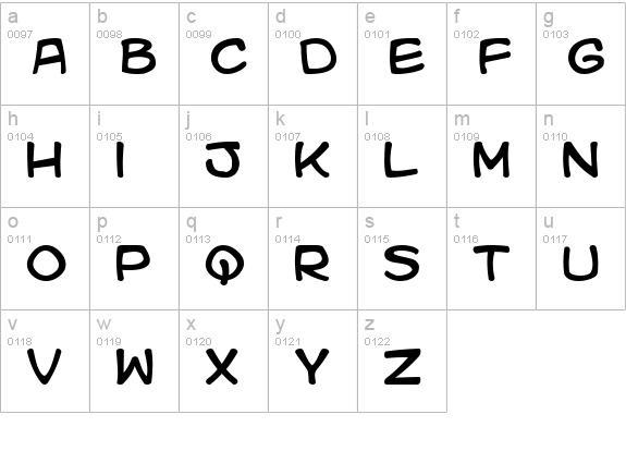 Kid Kosmic lowercase a-z preview