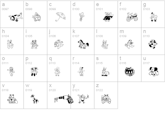Kiddy Toys lowercase a-z preview