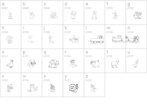 KiddyDing lowercase a-z preview
